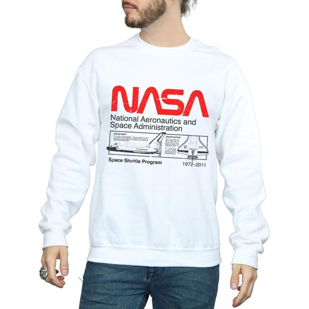 NASA Mens Space Shuttle Sweatshirt / White